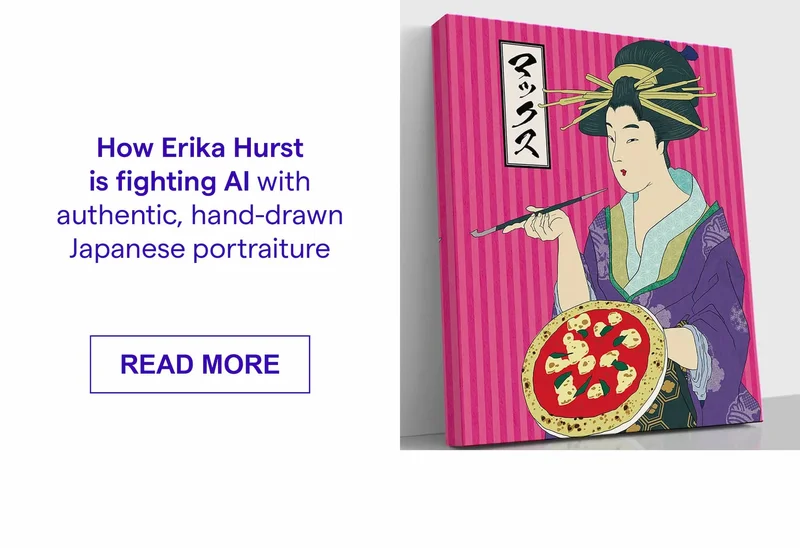 How Erika Hurst is fighting AI with authentic, hand-drawn Japanese portraiture
