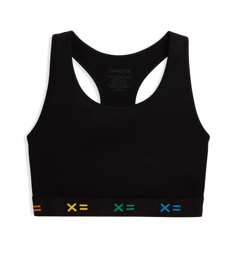 Image of Racerback Compression Top - Black X= Rainbow