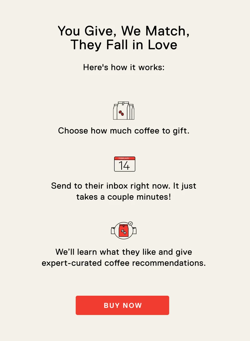 You Give, We Match, They Fall in Love
