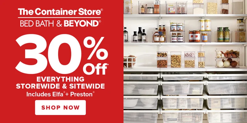 The Container Store—30% Off Everything Storewide & Sitewide