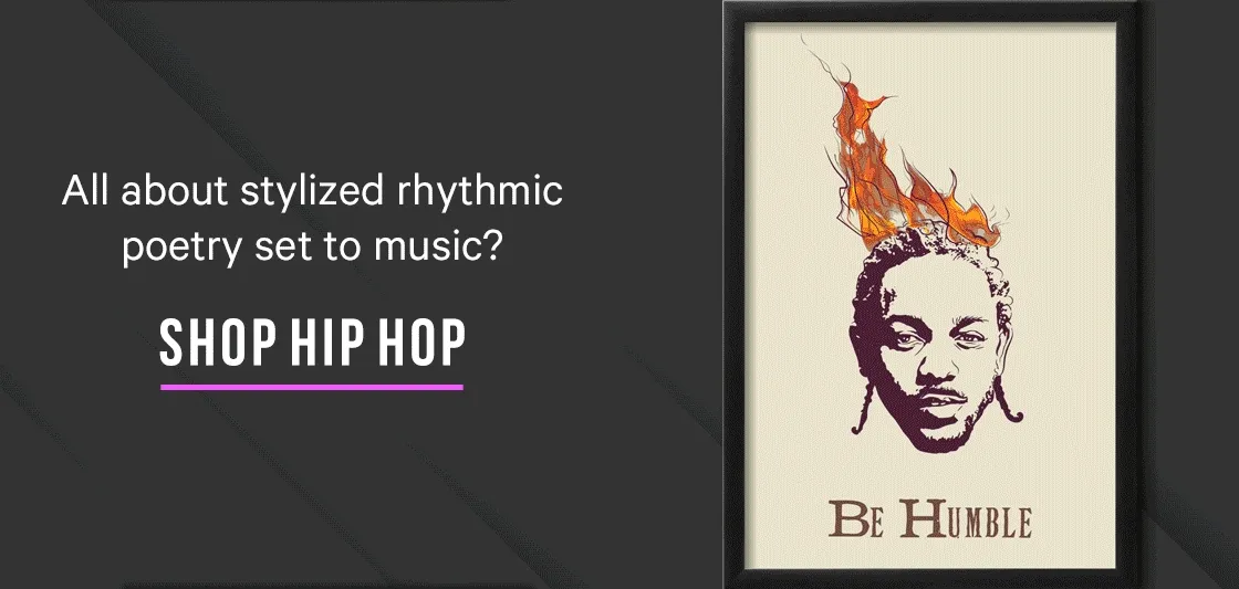 All about stylized rhythmic poetry set to music? Shop Hip Hop