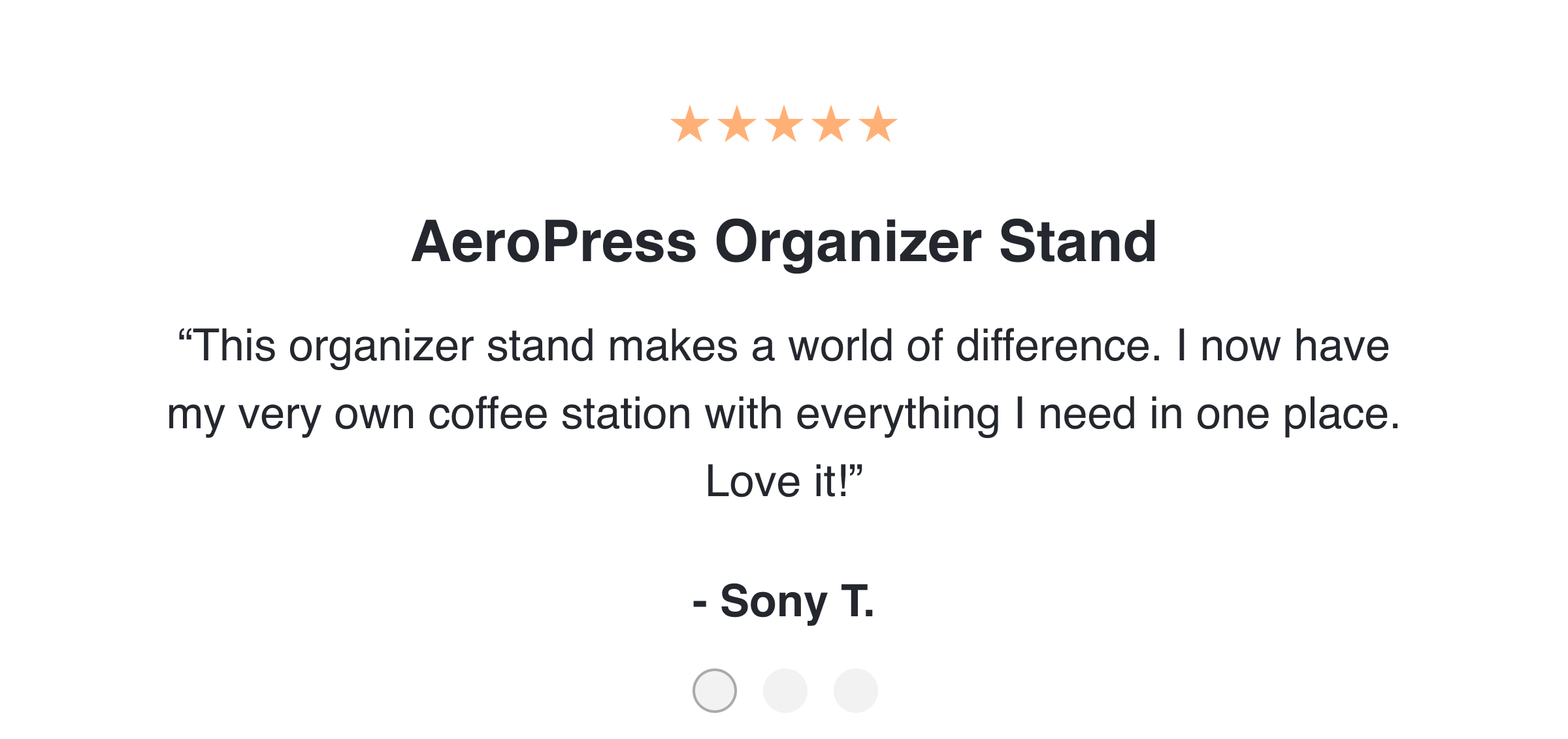 Animated carousel of 5-star customer reviews