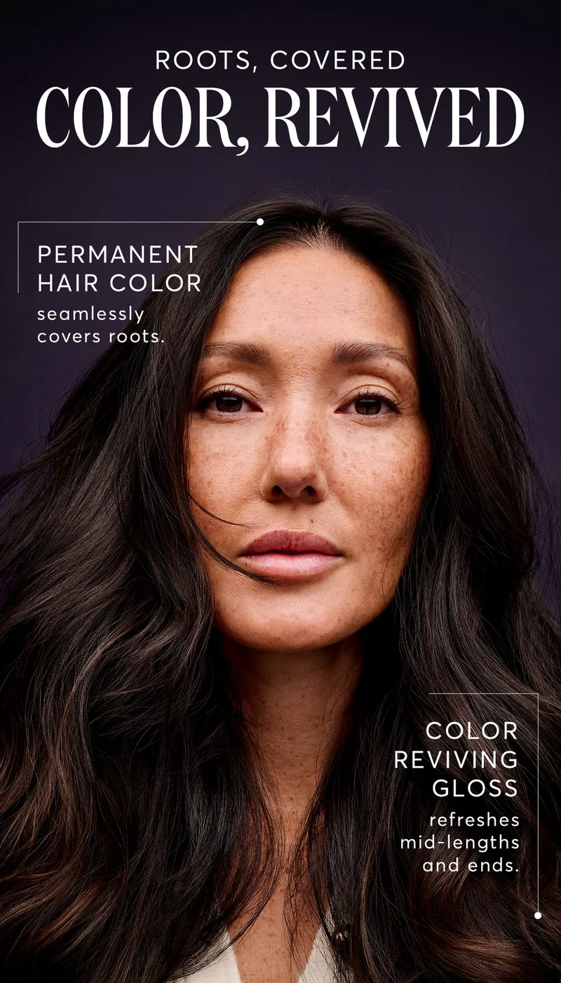 Roots covered, color revived | permanent hair color | color reviving gloss