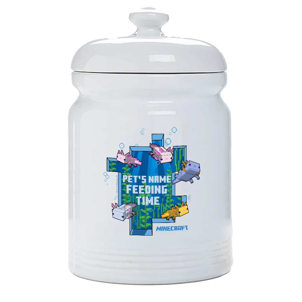 Image of Minecraft Axolotl Feeding Time Personalized Treat Jar