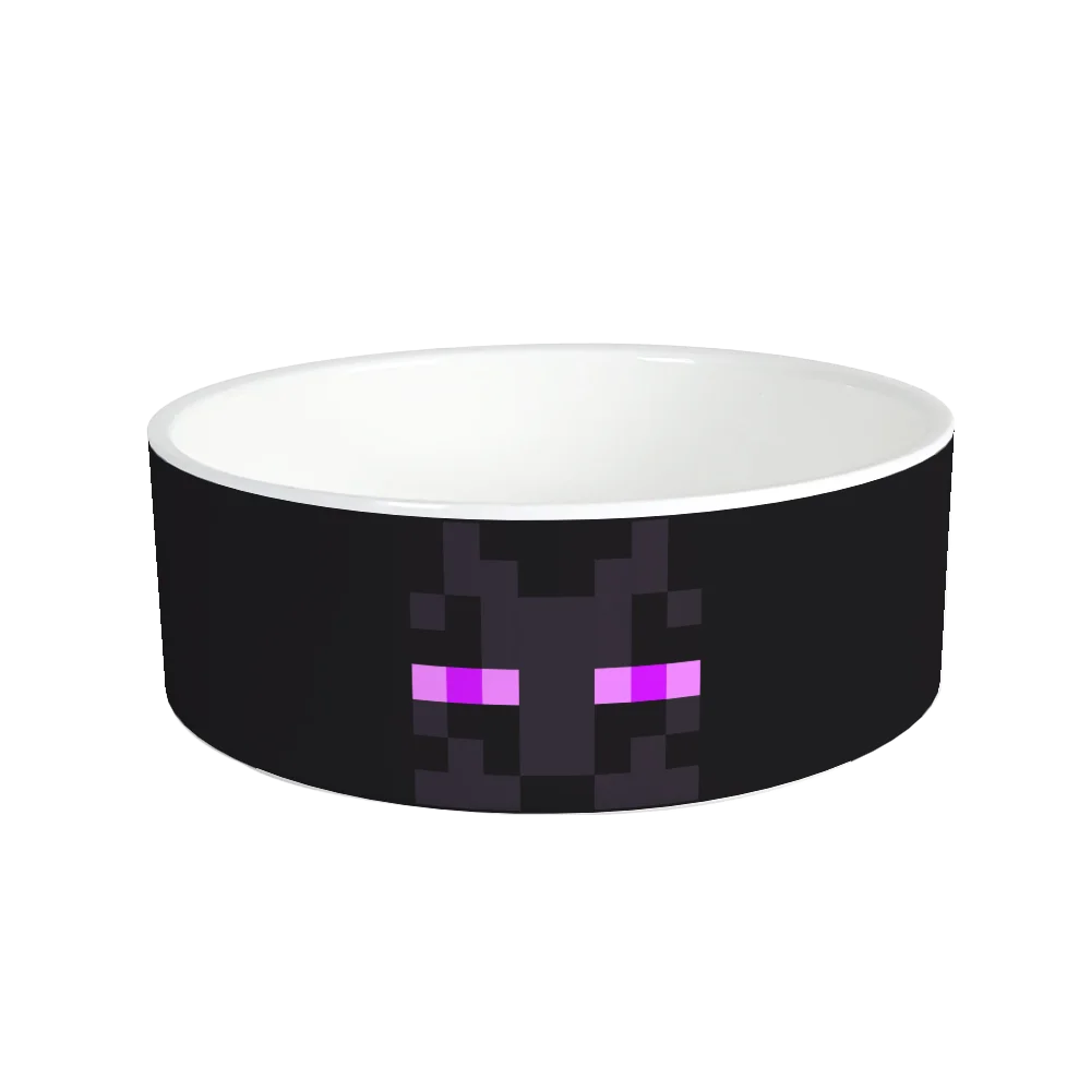 Image of Minecraft Enderman Big Face Personalized Pet Bowl