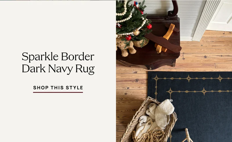 Sparkle Border Dark Navy Rug