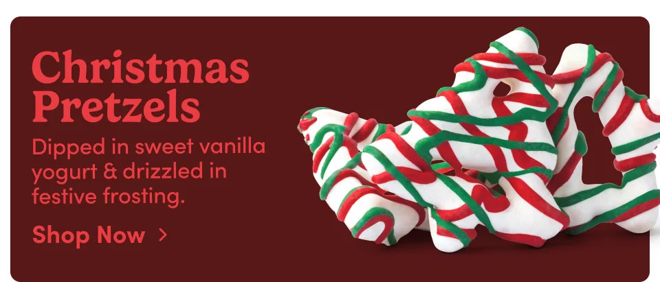 Christmas Pretzels Dipped in sweet vanilla yogurt & drizzled in festive frosting. Shop Now › Christmas Pretzels Dipped in sweet vanilla yogurt & drizzled in festive frosting. Shop Now ›