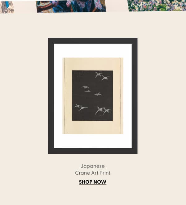Minimalist Vintage Japanese Crane Art Print Art Print