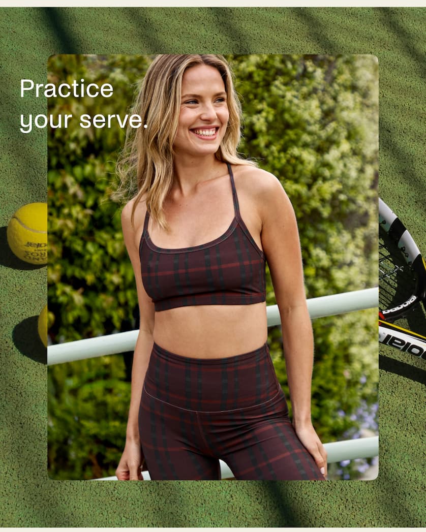 Softmark Slim Racerback Bra in Dark Cherry Preppy Plaid