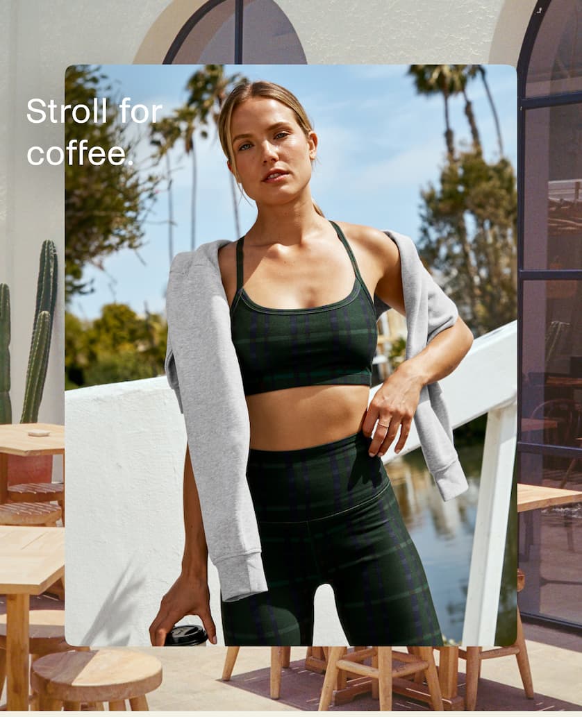 Softmark Slim Racerback Bra in Dark Olive Preppy Plaid