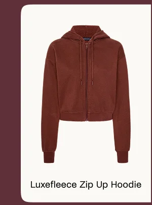 LuxeFleece Zip Up Hoodie in Cinnamon