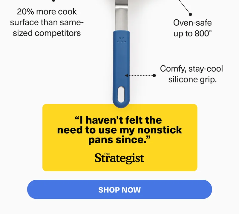 20% more cook surface than competitors. Oven-Safe up to 800 degrees. Comfy, stay-cool silicone grip. SHOP NOW