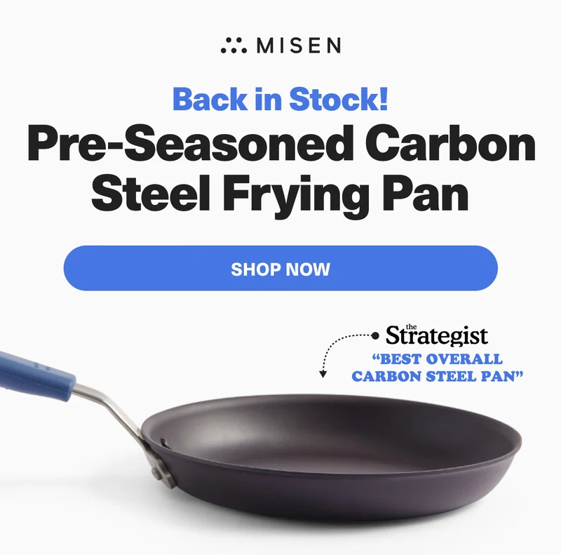 Back in Stock! Pre-Seasoned Carbon Steel Frying Pan. The strategist "Best Overall Carbon Steel Pan" - SHOP NOW