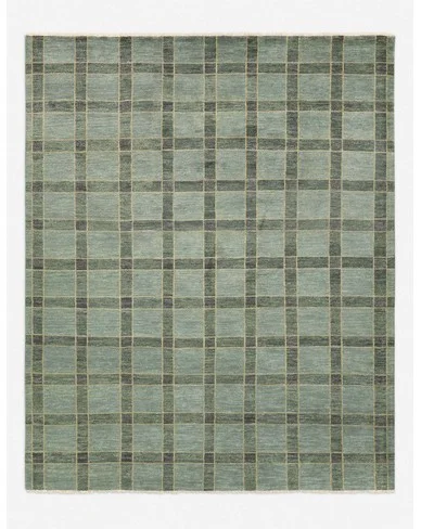 Pavez Hand-Knotted Wool Rug-Green and Blue / 9' x 12'