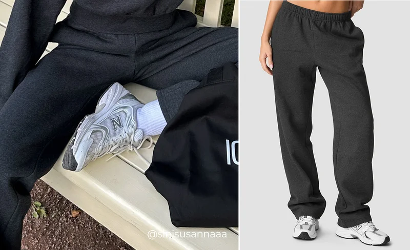 Everyday Straight Leg Sweatpants Grey Melange