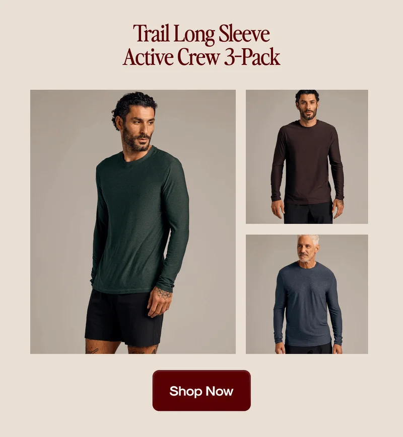 Trail Long Sleeve Active Crew 3-Pack