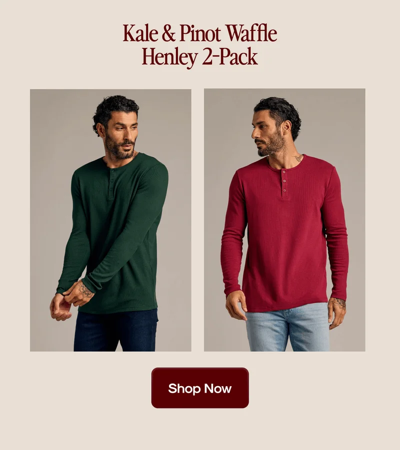 Kale & Pinot Waffle Henley 2-Pack