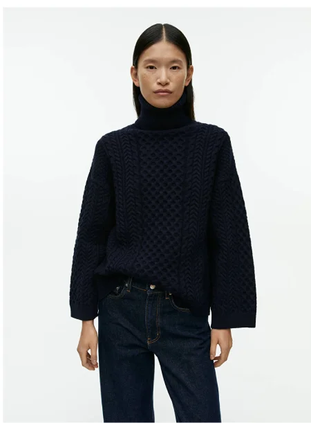 Cable-Knit Wool Jumper