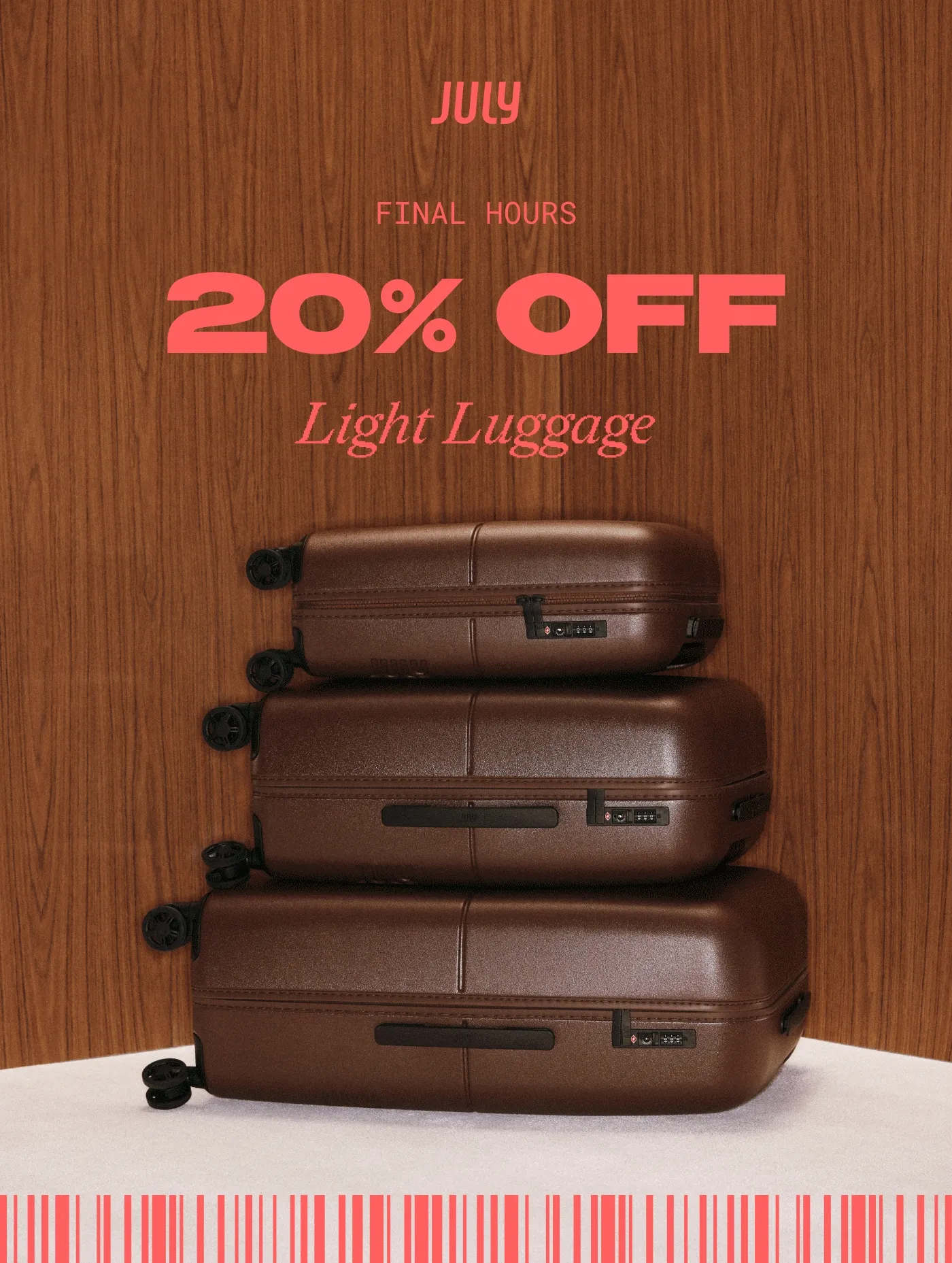 This Weekend Only 20% Off Light Luggage