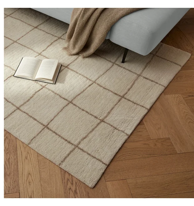 Ouma Wavy Taupe Washable Rug