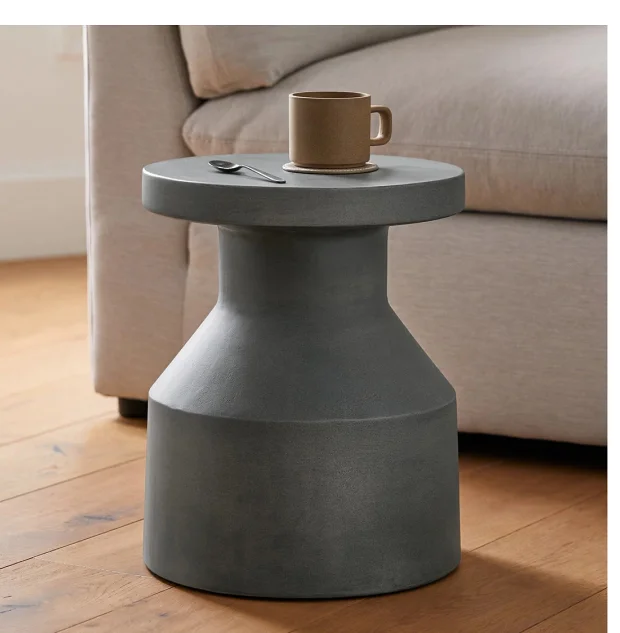 Cabeo Concrete Gray Short Side Table