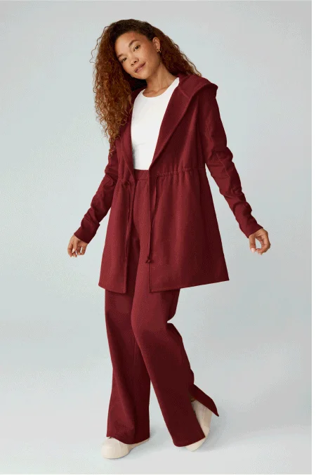 Open Ended Mid Rise Wide Leg Pant