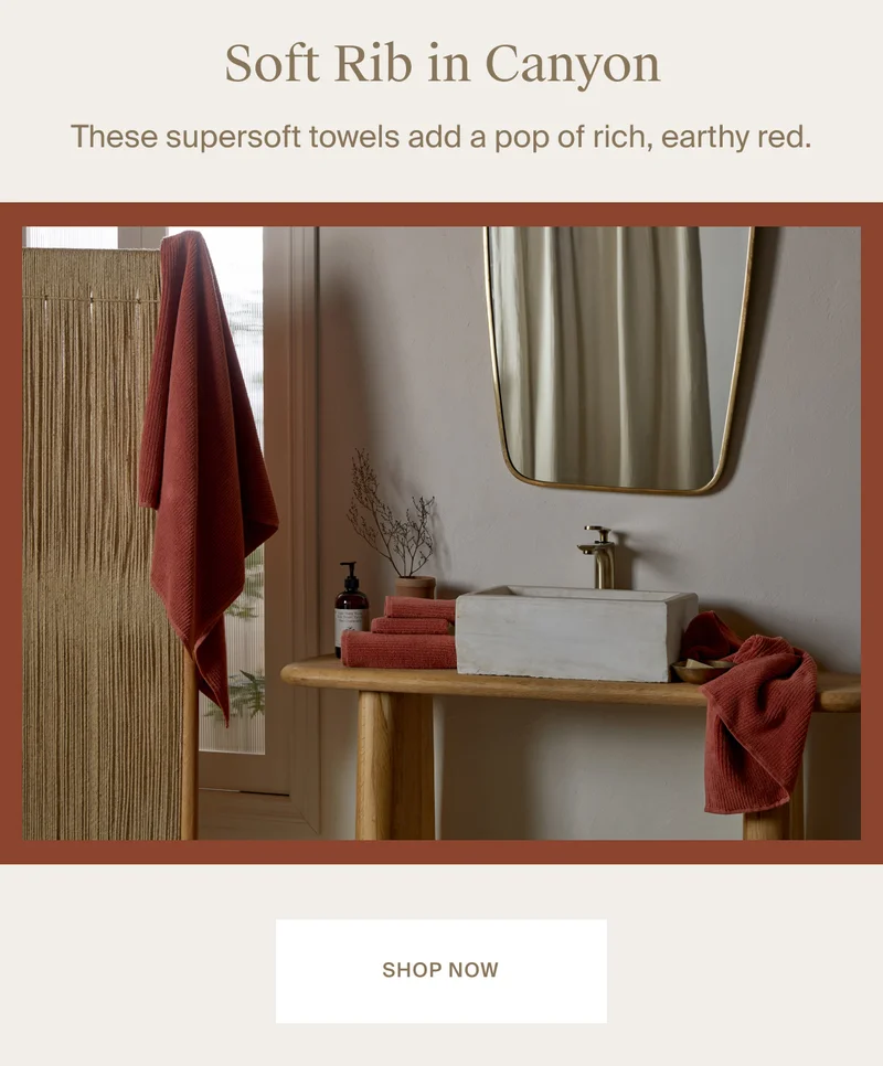 Soft Rib Towels in Canyon | Shop Now