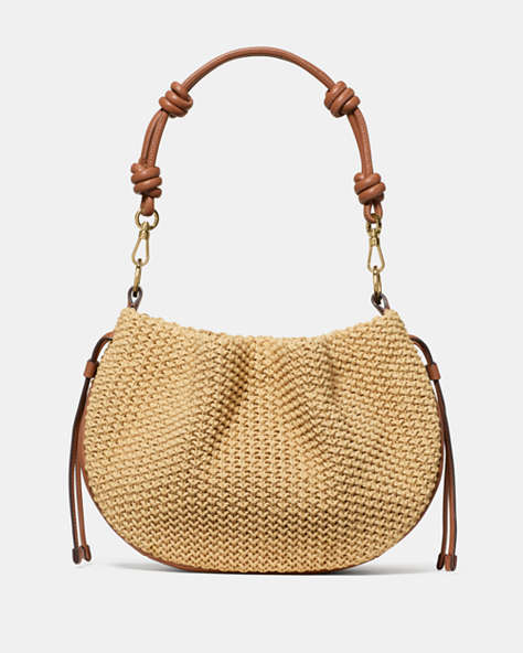 Pinch Straw Crossbody Bag