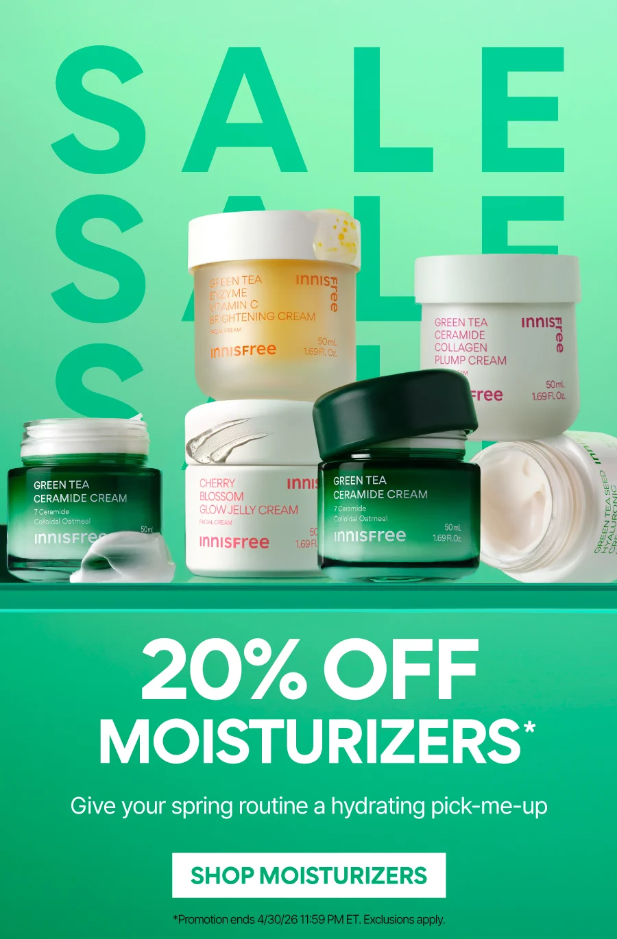 20% OFF MOISTURIZERS