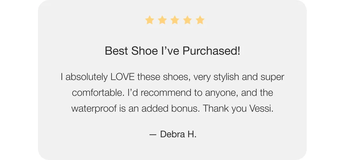 GIF of 5 star reviews of Vessi shoes.