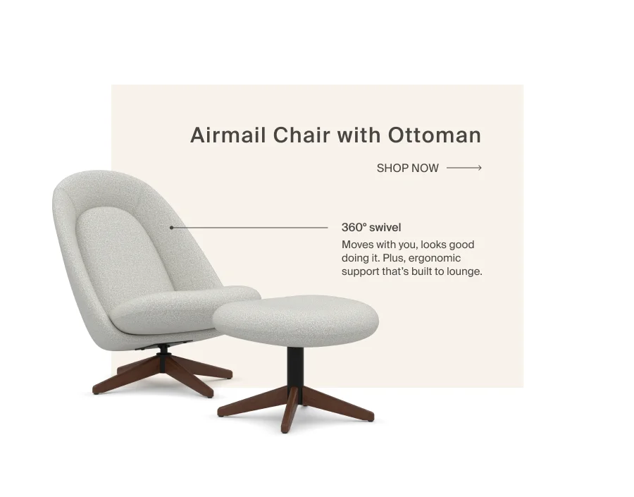 Airmail Chair with Ottoman