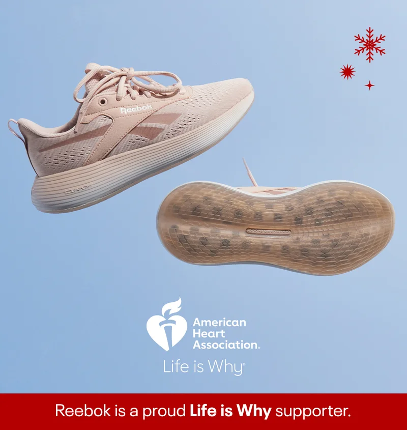 DMX Comfort+ Walking Shoes | American Heart Association® | Life is Why® | Reebok is a proud Life is Why supporter.