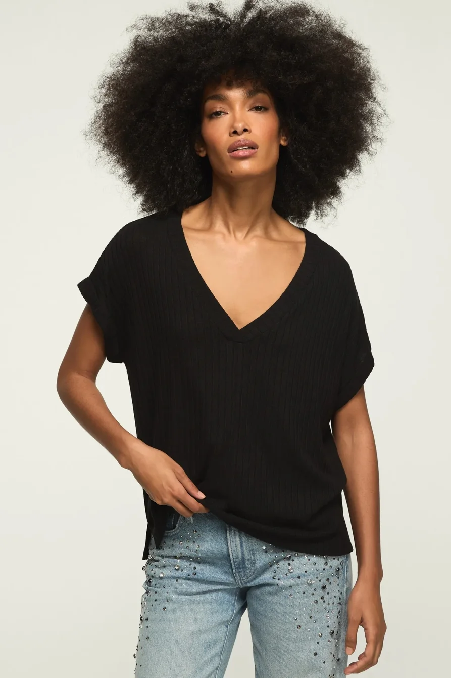 Image of Lucky Brand Cloud Dolman V-Neck Tee - Women's Clothing Tops Shirts Tee Graphic T Shirts in Straw Heather