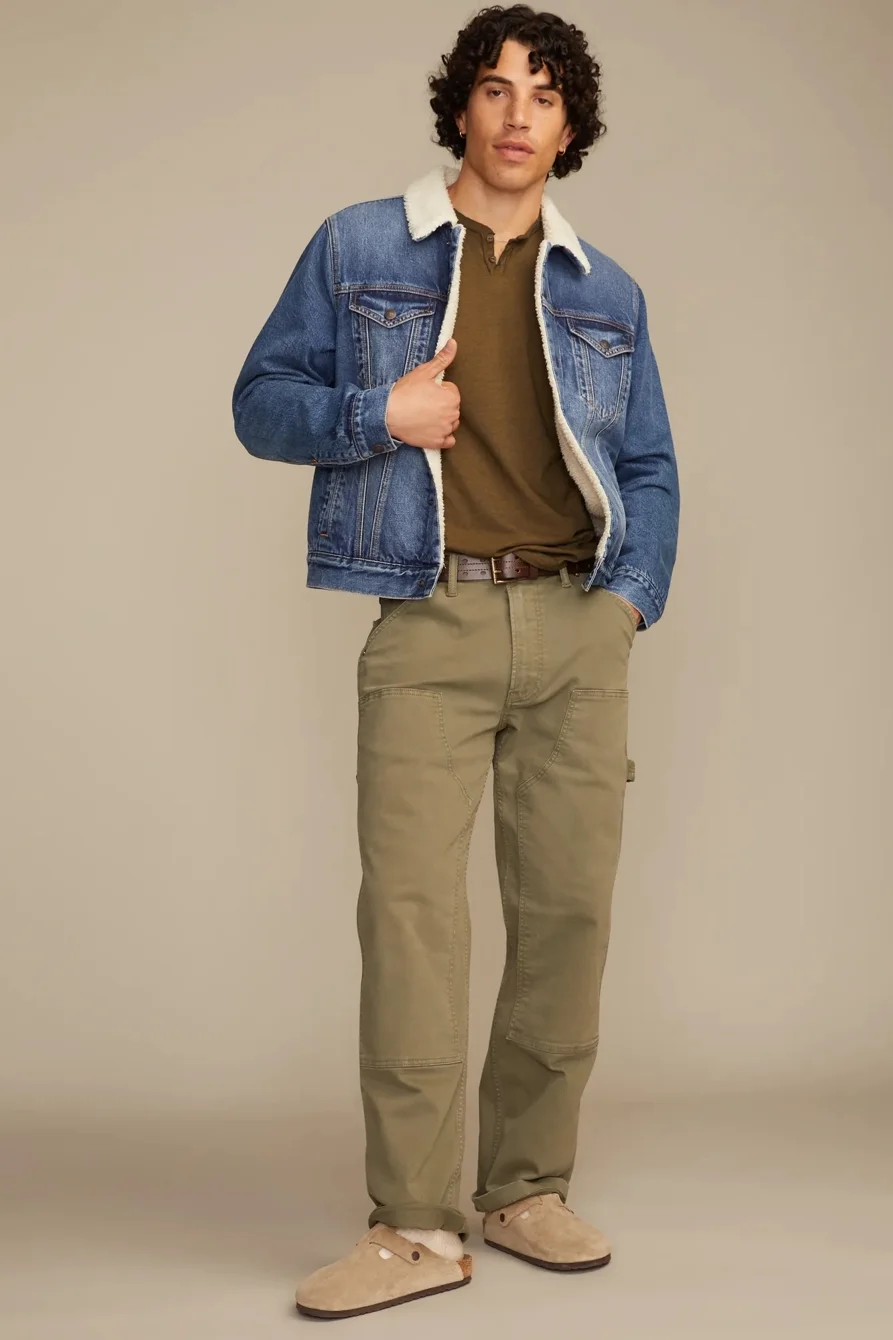 Image of Lucky Brand 181 Relaxed Utility - Men's Pants in Deep Moss
