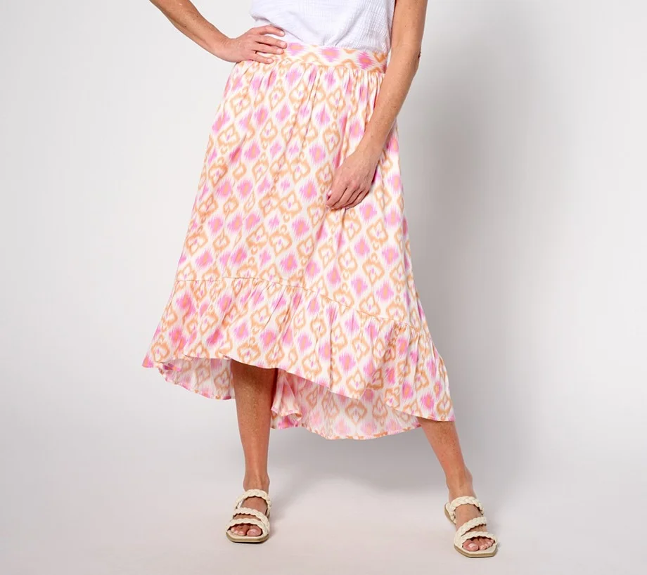 Destination 365 Regular Printed High-Low Beach Skirt