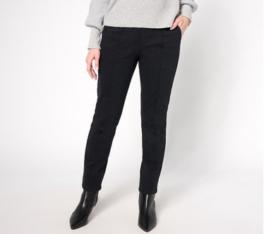 Isaac Mizrahi Live! Regular Knit Denim Straight-Leg Trouser Jeans