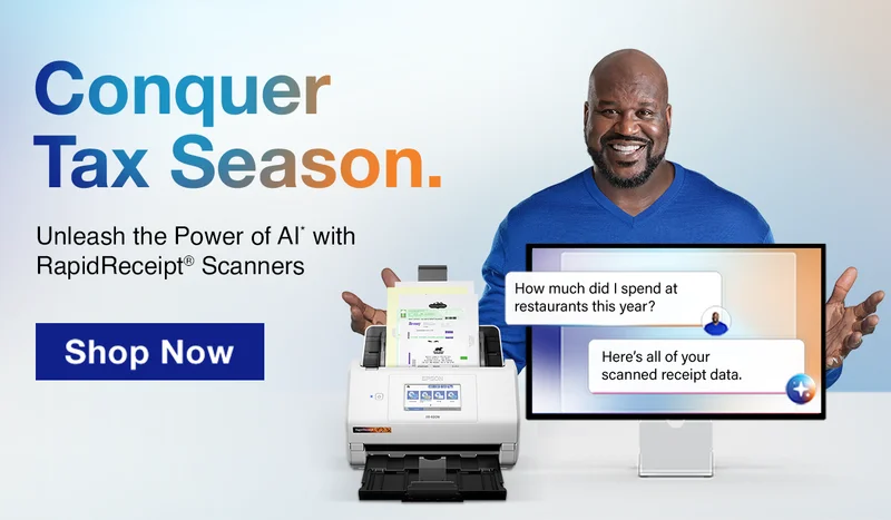 Conquer Tax Season. Unleash the Power of AI* with RapidReceipt Scanners. Shop Now.