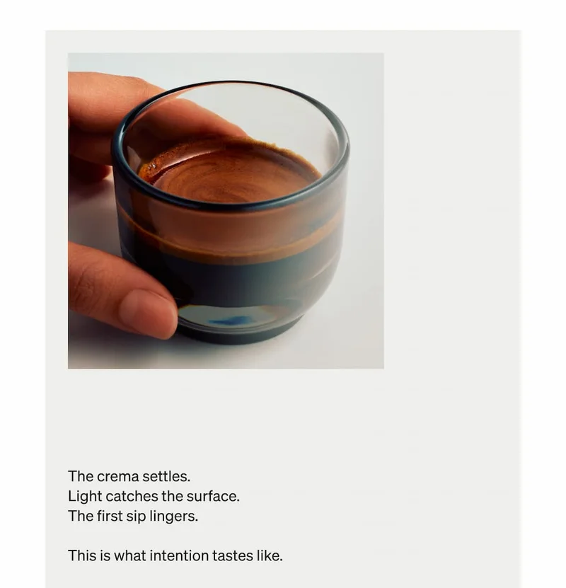 This is what intention tastes like.