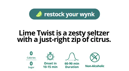 [Restock your Wynk] Lime Twist is a zesty seltzer with a just-right zip of citrus.