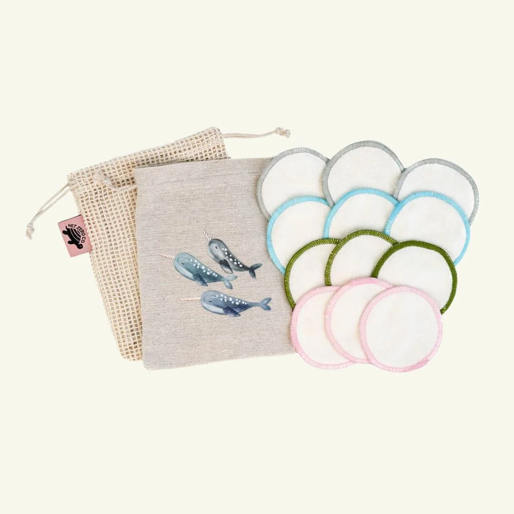 Image of Bamboo Cotton Rounds - 12 Pack with Laundry Bag & Travel Pouch