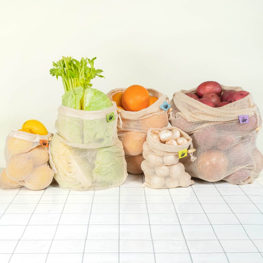 Image of Cotton Mesh Reusable Produce Bags - 10 Pack