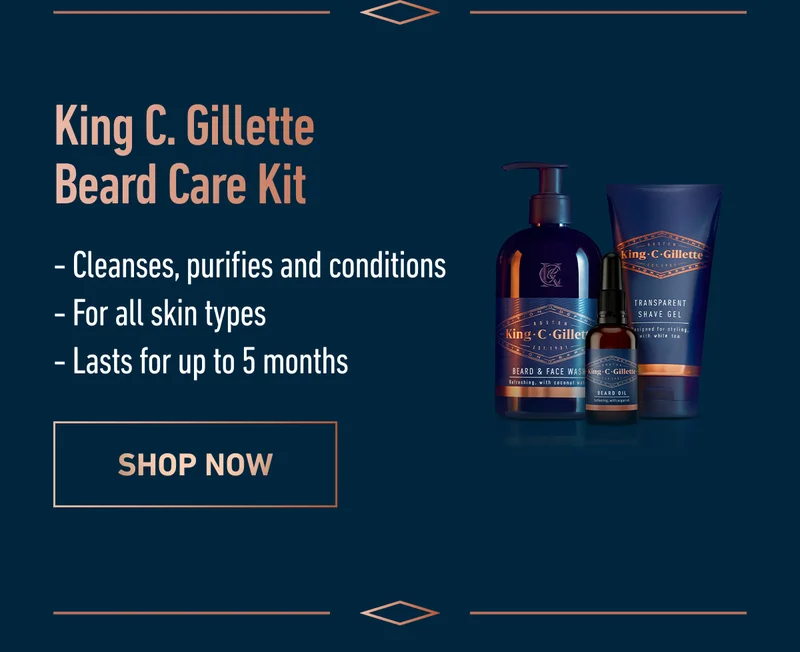 King C. Gillette Beard Care Kit, Cleanses, purifies and conditions, For all skin types, Lasts for up to 5 months. SHOP NOW.