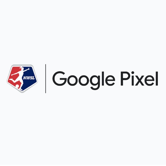 The National Women’s Soccer League icon next to the words “Google Pixel.”