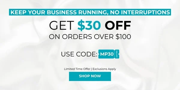 Keep Your Business Running, No Interruptions Get $30 off on orders over $100- Use Code: discount code