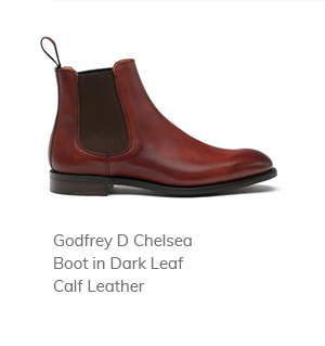 Godfrey D Chelsea Boot in Dark Leaf Calf Leather