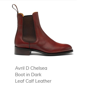 Avril D Chelsea Boot in Dark Leaf Calf Leather