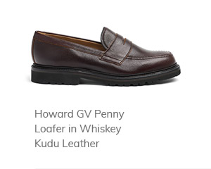 Howard GV Penny Loafer in Whiskey Kudu Leather