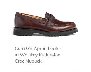 Cora GV Apron Loafer in Whiskey Kudu/Moc Croc Nubuck