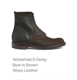 Winterfold R Derby Boot in Brown Waxy Leather