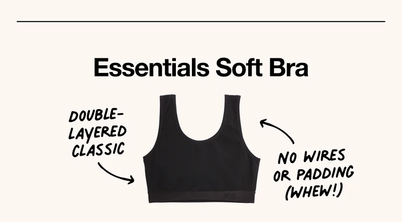 Essentials Soft Bra - Double-layered classic; No wires or padding (whew!)